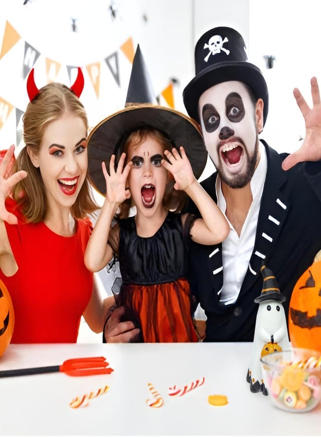 تماثيل أشباح جدارية للهالوين، ديكورات أشباح خزفية، تماثيل أشباح، تمثال شبح هالوين يرتدي قبعات ويحمل يقطينة - Image 2